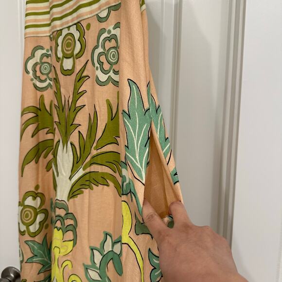 NWT La Maise Studio Lucia Linen Maxi Dress in Pink Placement Size Large - Picture 8 of 9